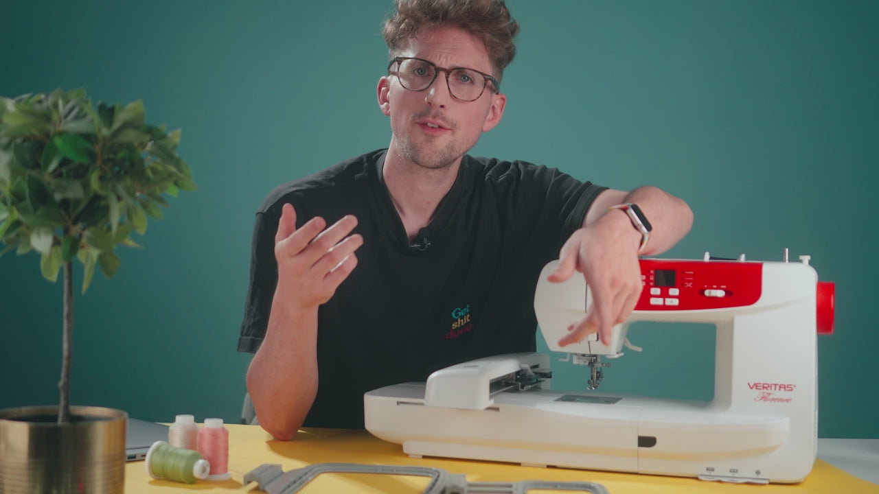 Load video: Veritas FLORENCE with embroidery unit
