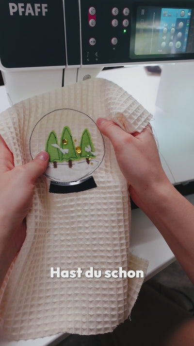 Schneekugel Applikation zum Nähen