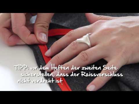Load video: Anwendung des BERNINA Fußes #35 für nahtverdeckte Reißverschlüsse
