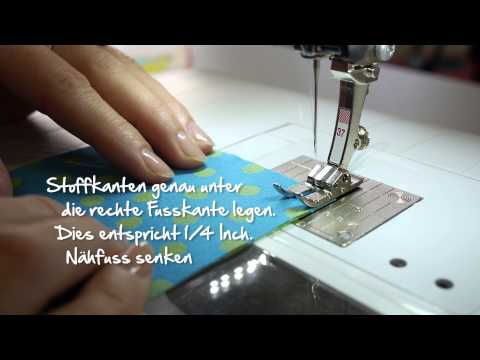 Charger la vidéo: Anwendung des BERNINA Patchworkfußes #57D mit Führung für exakte Nahtzugaben