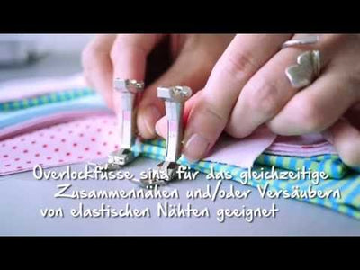Anwendung des BERNINA Overlockfußes #2A zum Versäubern elastischer Stoffkanten