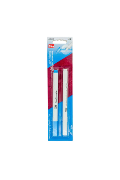 PRYM AQUA Trick Markers in white and turquoise, sold as a set of 2 in their original packaging