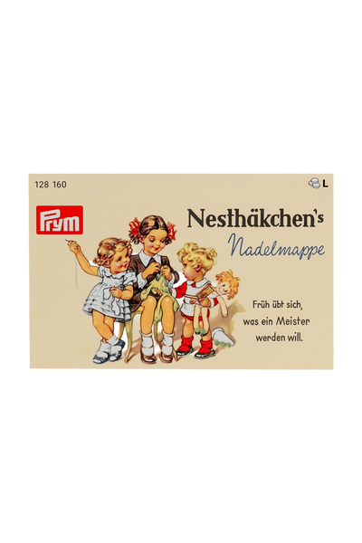 PRYM Handnadeln »Nadelmappe Nesthäkchen« in vollständiger Produktansicht, in Adobe Photoshop freigestellt ohne Schatten