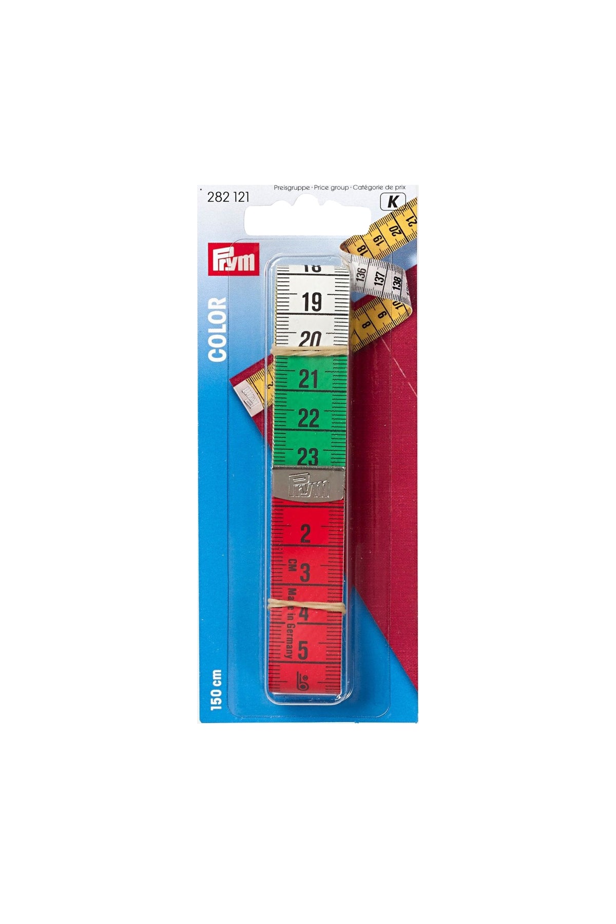 PRYM COLOR Maßband 150 cm in mehrfarbiger Ausführung und Originalverpackung