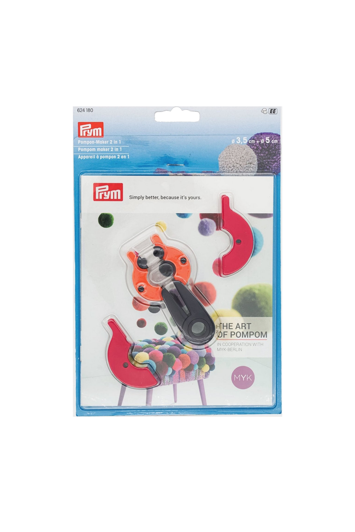 PRYM Pompon-Maker 2 in 1 in blauer Originalverpackung