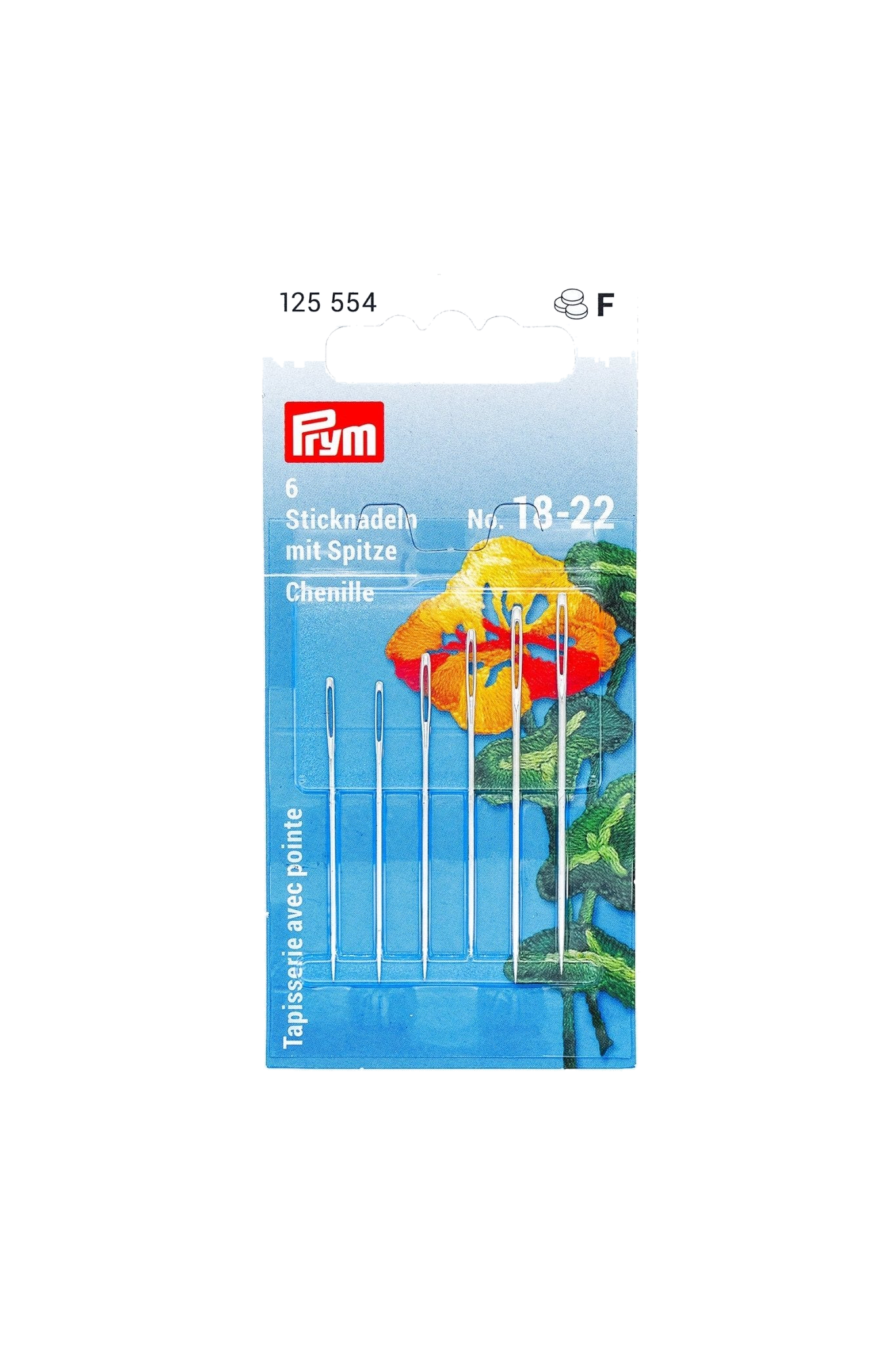 PRYM Sticknadeln mit Spitze für Handstickerei (Nr. 18-22) in Produktansicht