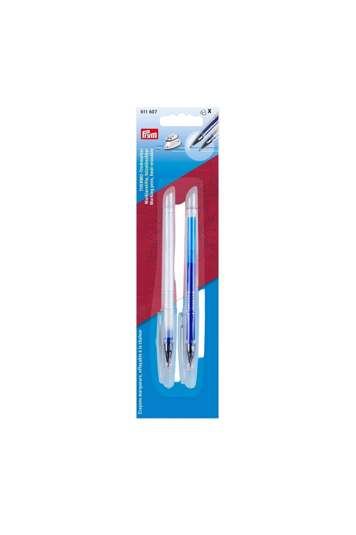 PRYM Thermo-Trickmarker als 2er-Set in blau-roter Originalverpackung