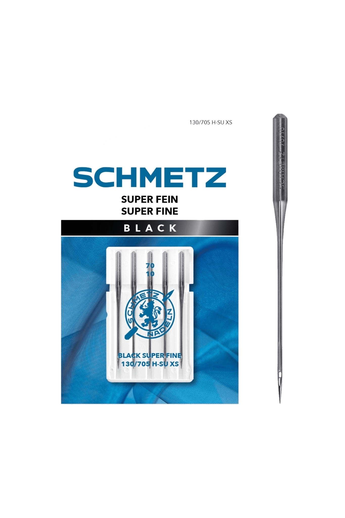 Schmetz Black Super Fein-Nadel Stärke 70 | System 130 / 705 H-SU XS in Produktansicht