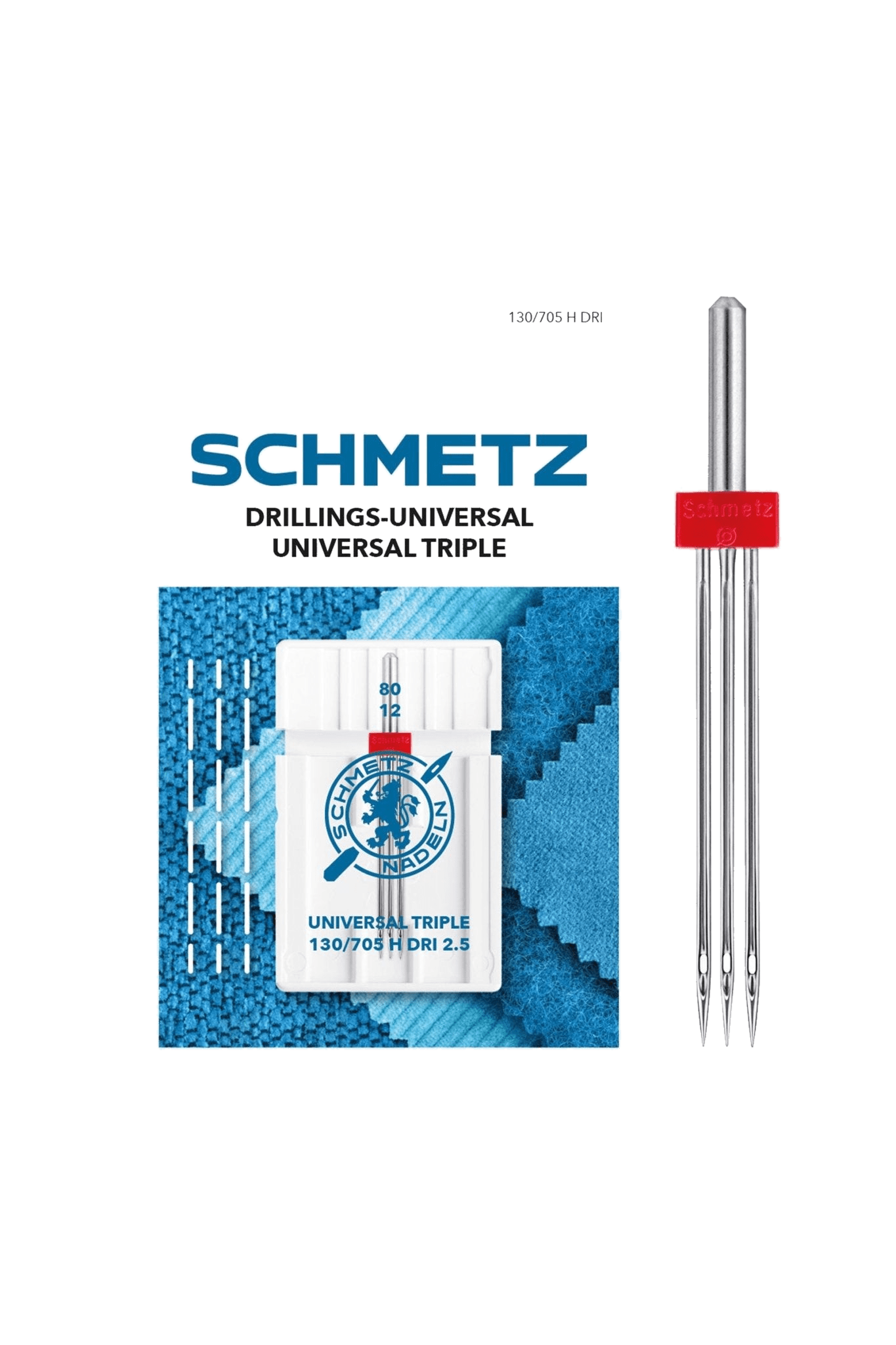 Schmetz Drillings-Nadel Universal Stärke 80 / System 130/705 H DRI in Produktansicht