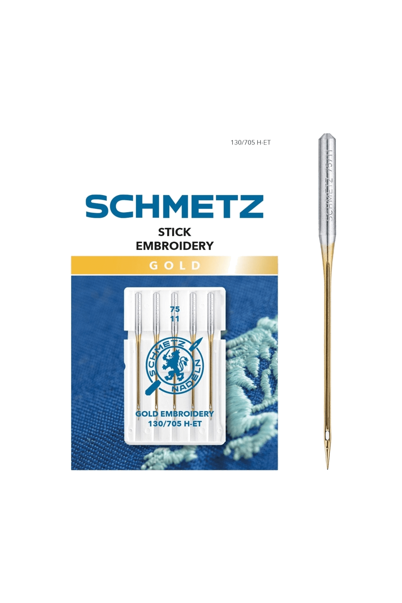 Schmetz Stick-Nadel GOLD | System 130 / 705 H-ET in Produktansicht