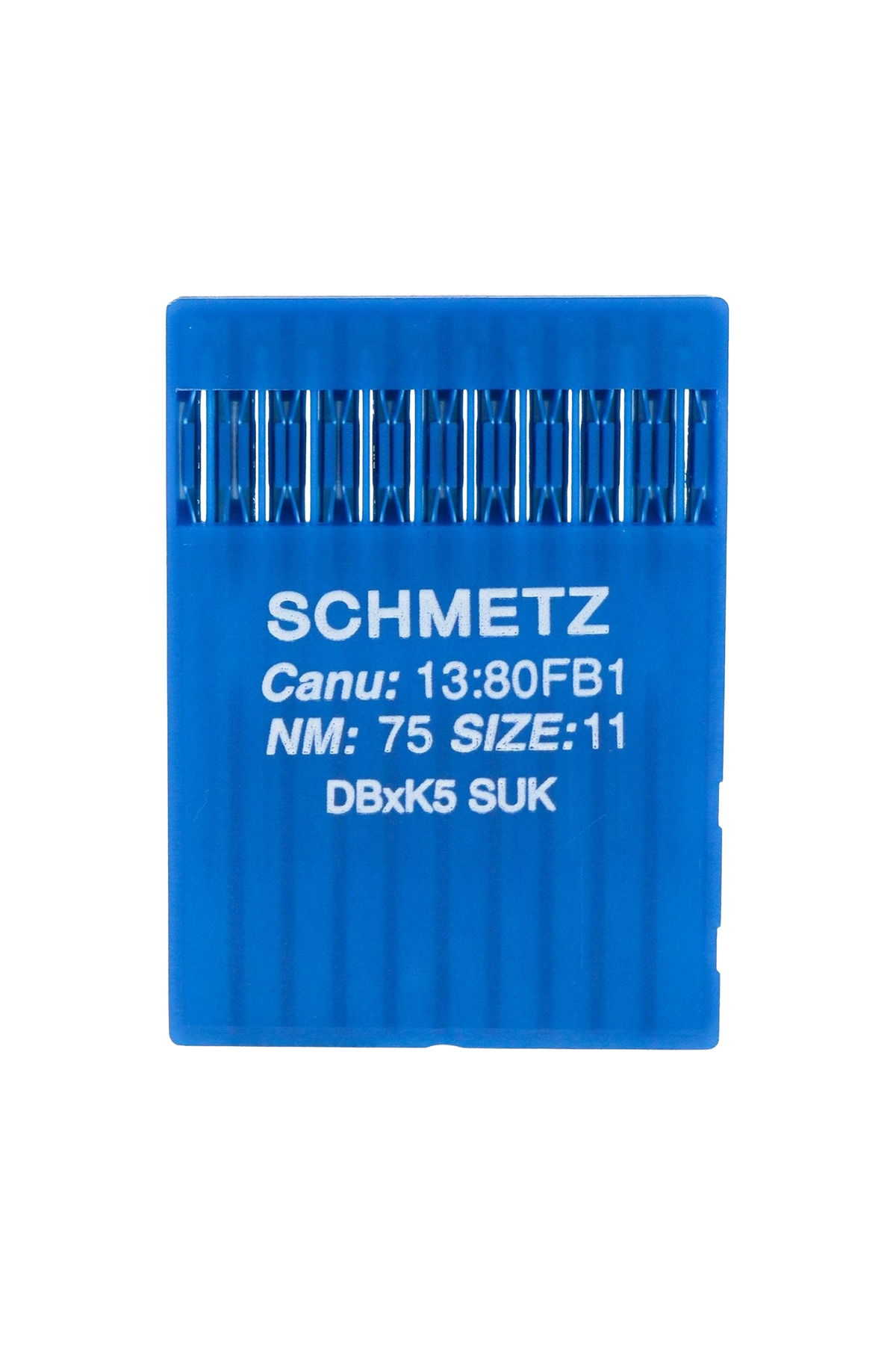 Schmetz SUK-Nadel Stärke 75 / System DBxK5 in vollständiger Produktansicht, in Adobe Photoshop freigestellt ohne Schatten