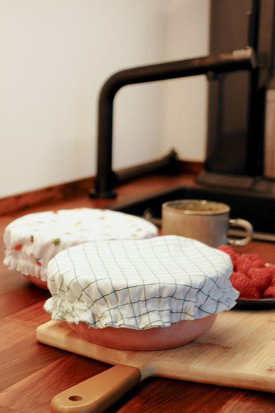 Einfach eine Schüssel Abdeckung nähen als nachhaltige Alternative zu Frischhaltefolie.