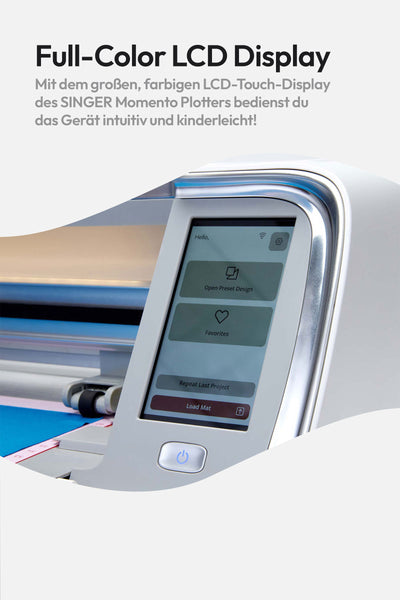 Großes Display am SINGER MOMENTO Plotter