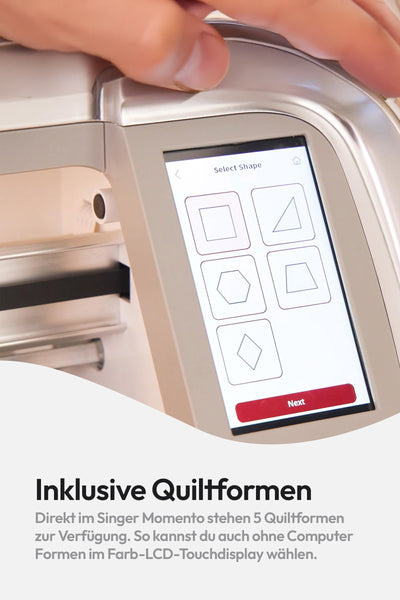 Inklusive Quiltformen im SINGER MOMENTO Plotter ideal fürs Quilten