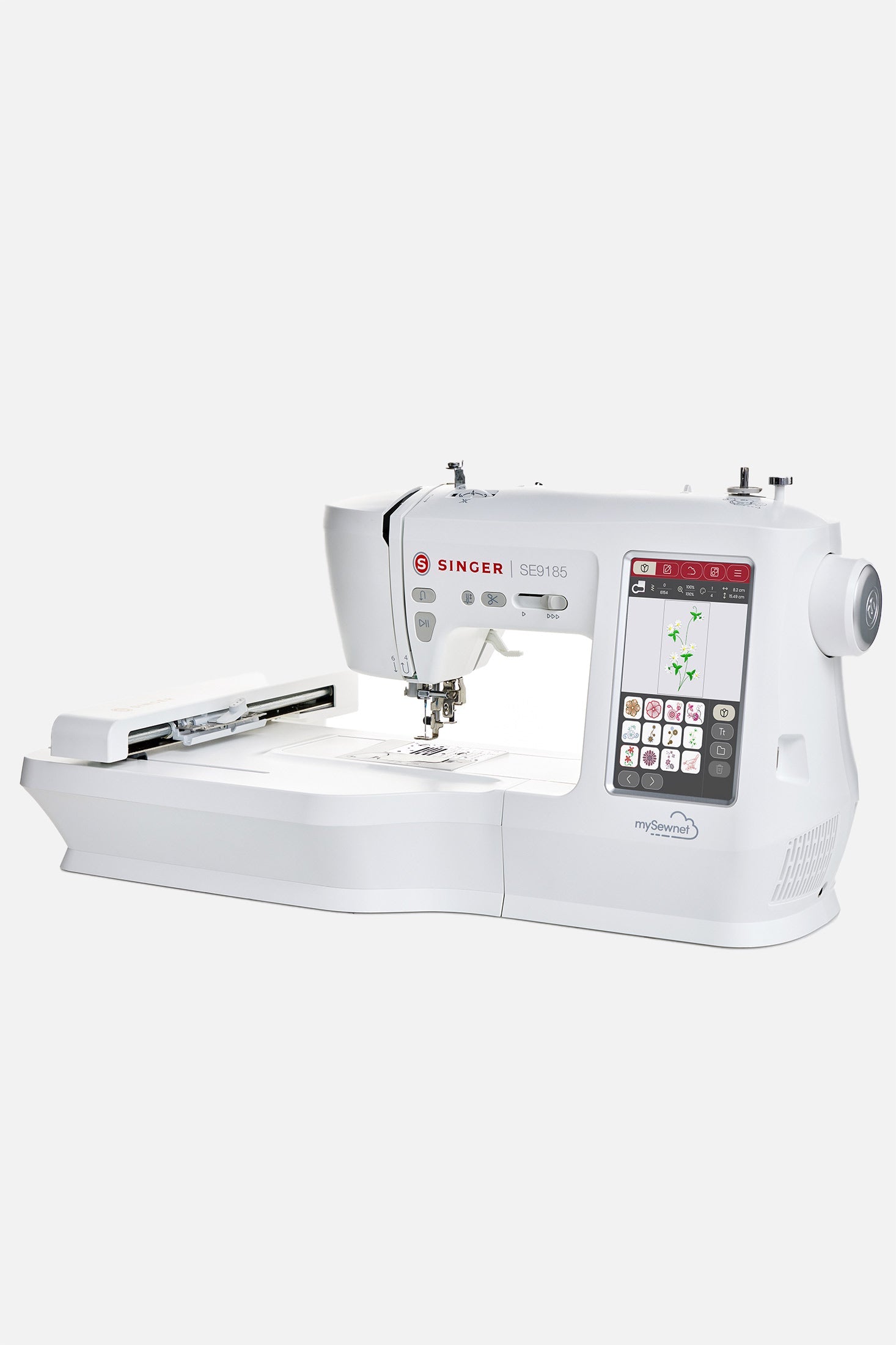 SINGER SE9185 Schrägansicht vorne der Stickmaschine