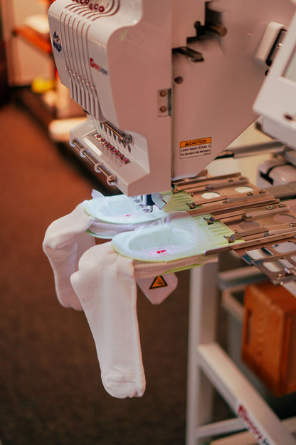 Sock frames for HappyJapan embroidery machines