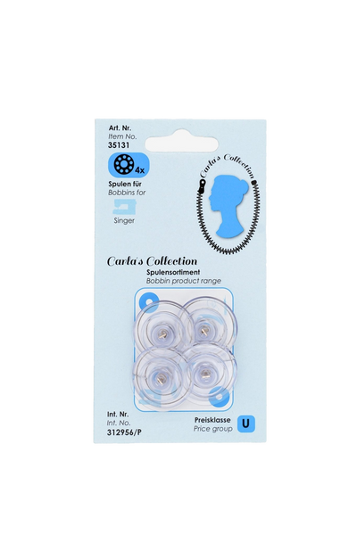 Carlas Collection Spulen für Singer mit Metallstift in Produktansicht
