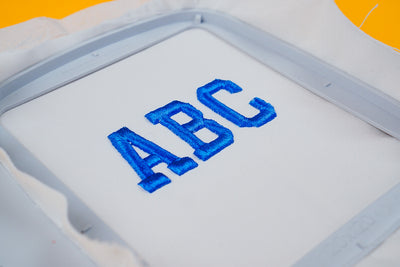 Stickdatei Alphabet 3D sticken (Anwendungsbeispiel)