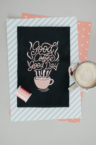 Moderne Stickdatei Kaffee