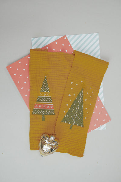 Stickdatei Weihnachtsbäume modern