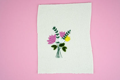 Anwendungsbeispiel: Stickdatei Blumenstrauß Applikation