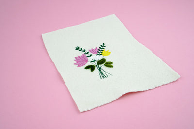 Anwendungsbeispiel: Stickdatei Blumenstrauß Applikation