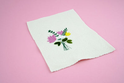 Anwendungsbeispiel: Stickdatei Blumenstrauß Applikation