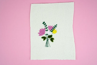 Anwendungsbeispiel: Stickdatei Blumenstrauß Applikation