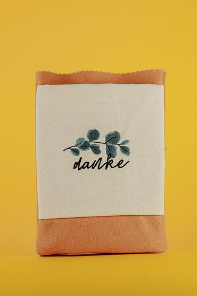 Stickdatei Danke mit Eukalyptuszweig