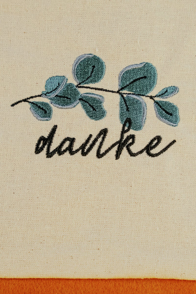 Stickdatei Danke mit Eukalyptuszweig