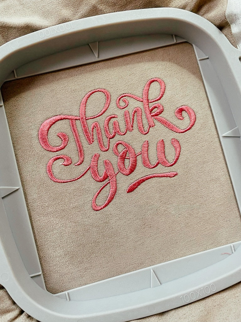 Stickdatei Thank You in Schreibschrift