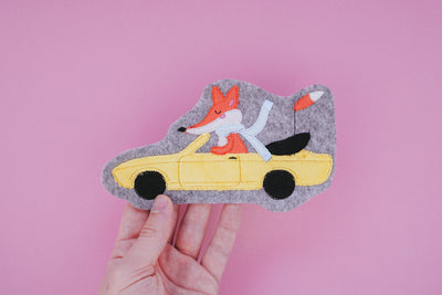 Stickdatei Auto mit Fuchs