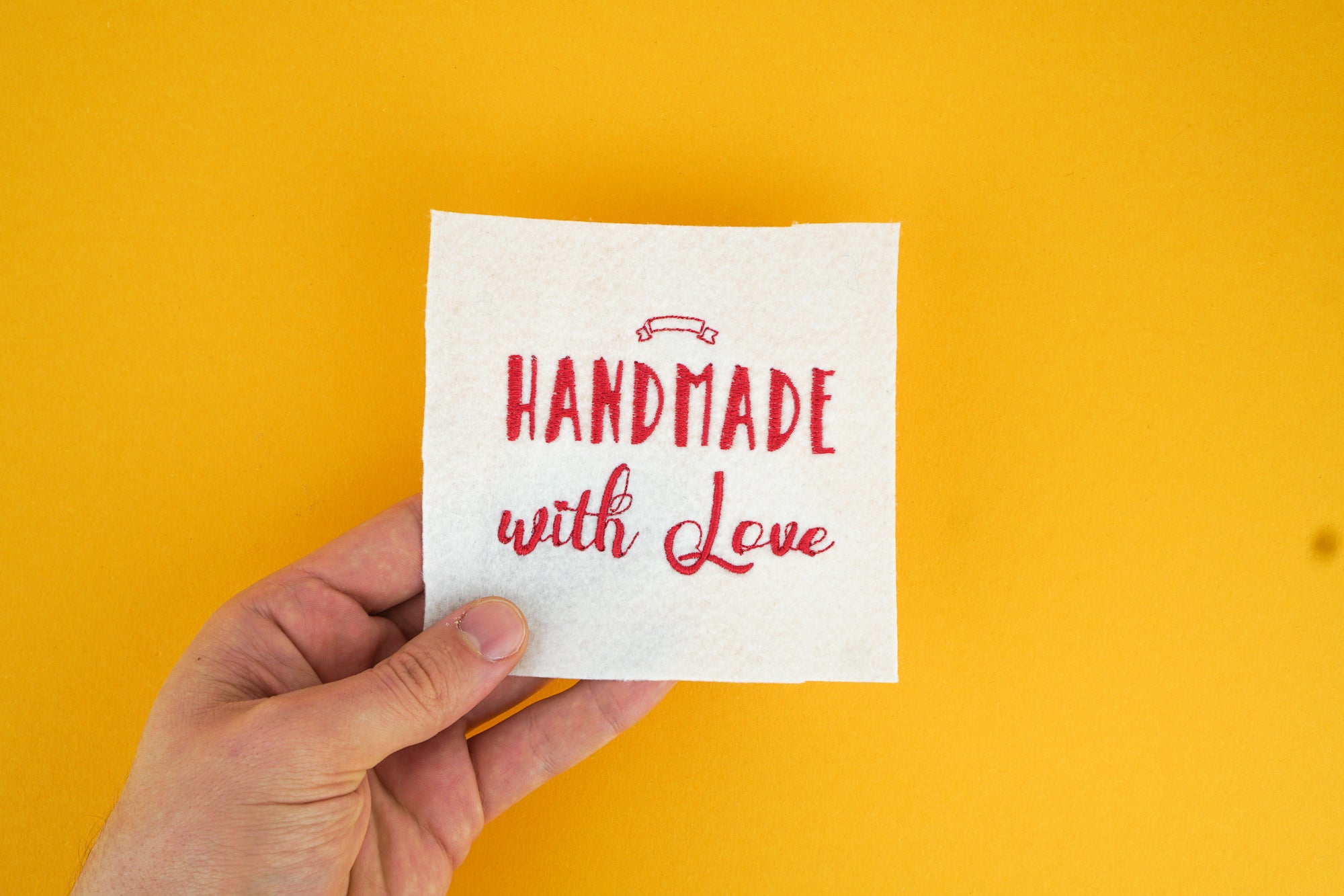 Stickdatei Handmade with Love, Anwendungsbeispiel