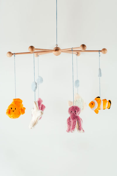 Mobile selber machen mit Stickdateien Meerestieren