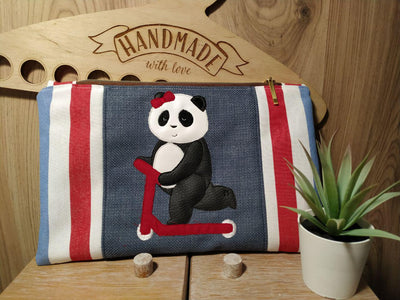 Stickdatei Panda auf Tasche von Klara.Fall.Vernaeht