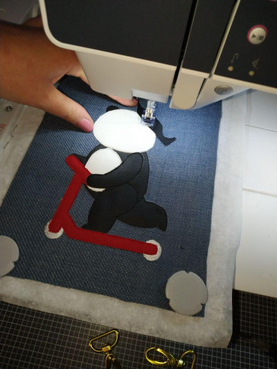 Stickdatei Panda in Stickmaschine