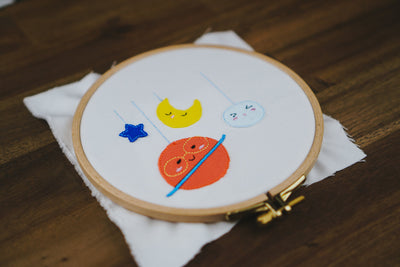 Stickdatei Planeten / Kosmos / Mond / Sterne