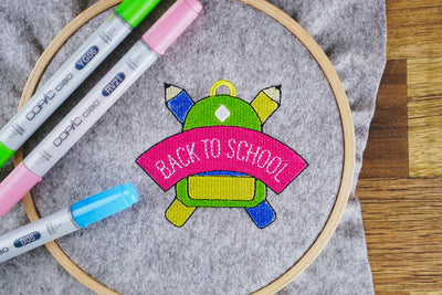 Stickdatei Back to school