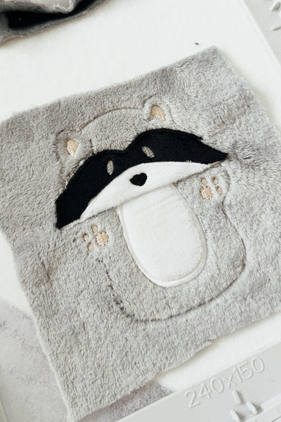 Süße Stickdatei Waschbär sticken