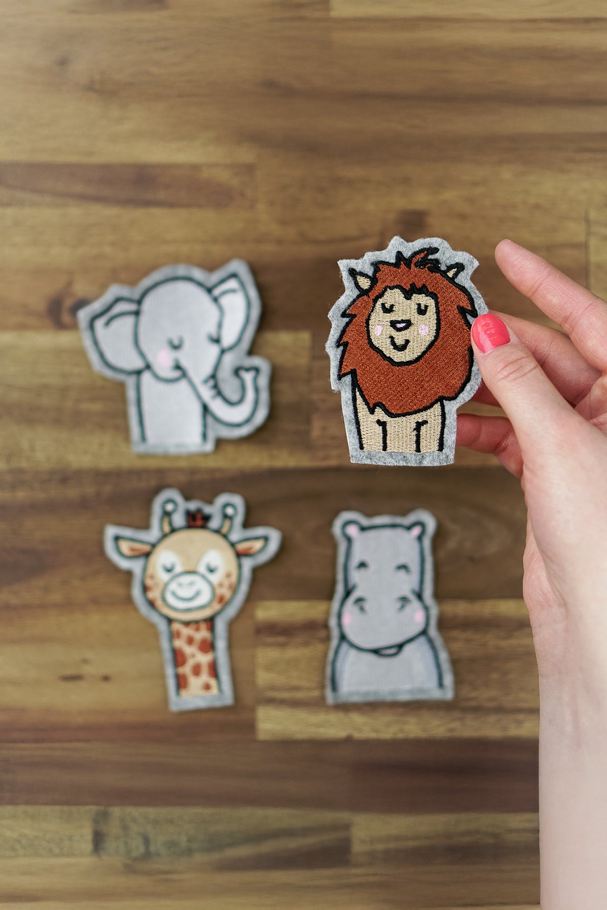 Stickdateien 4er-Set Safari Friends