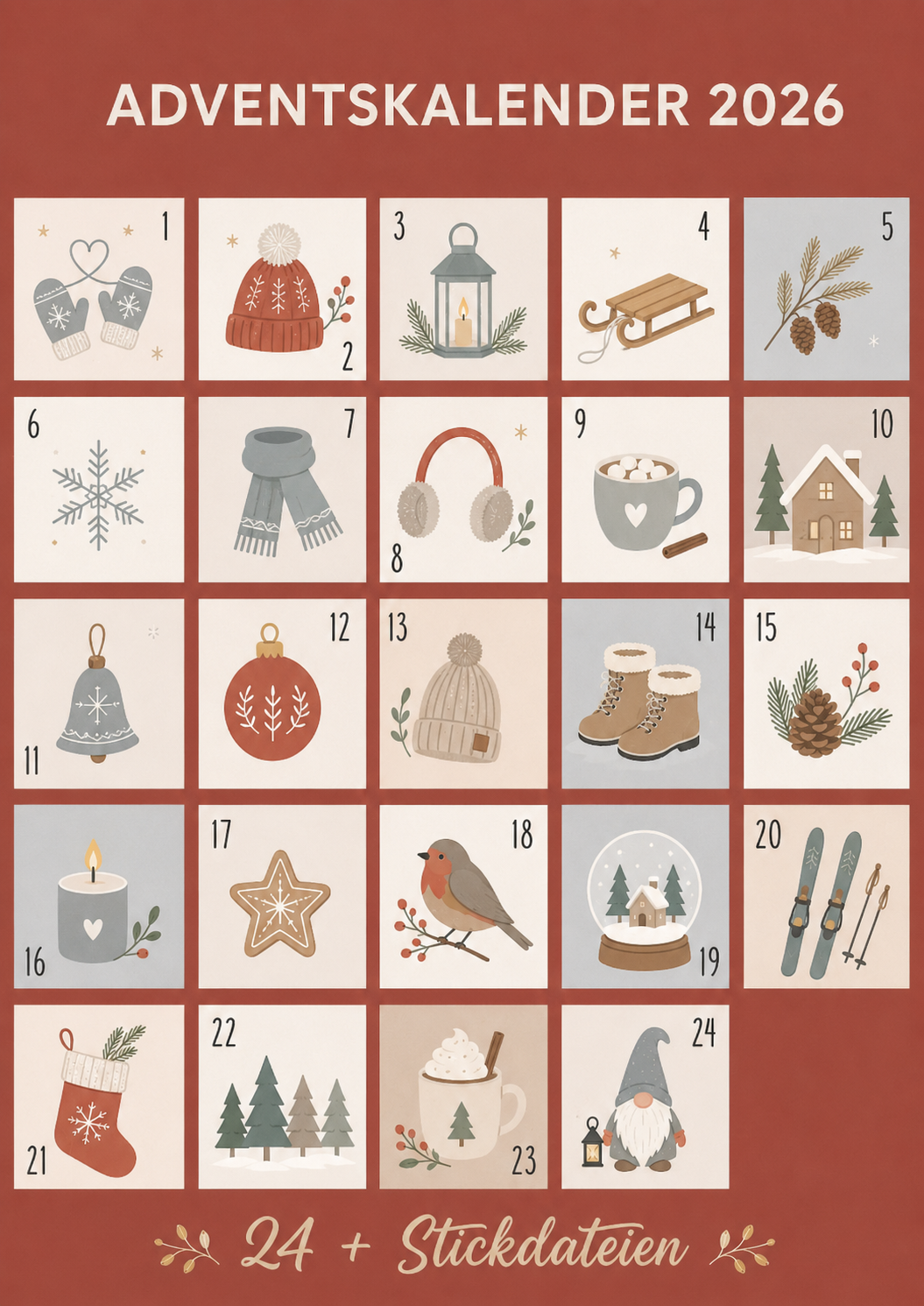 Embroidery files Advent calendar 2025