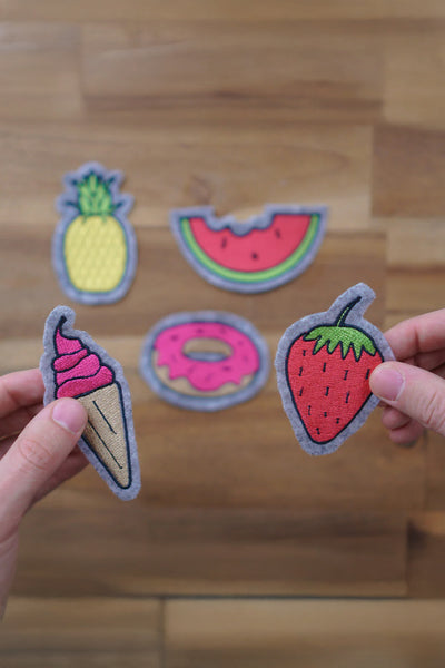 Stickdateien Set Sommer Ananas, Melone, Donut, Eis, Erdbeere