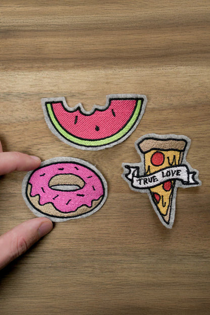 Stickdateien SET Food Melone Pizza Donut