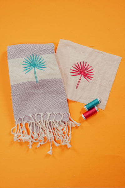 Stickdatei »Palme / Fächer« für Strandtuch