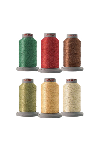 GUNOLD POLY SPARKLE borduurgarenset Christmas met zes garenklossen