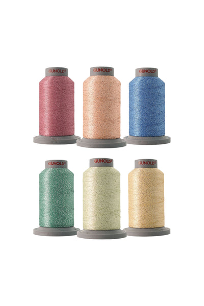 GUNOLD POLY SPARKLE "Fairytale" Embroidery Thread Set with Six Cones of Thread