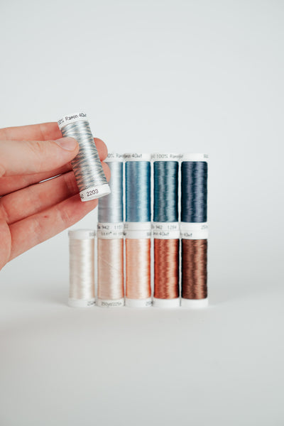 Ensemble de fils à broder « SKY &amp; SAND » (Rayon 40)