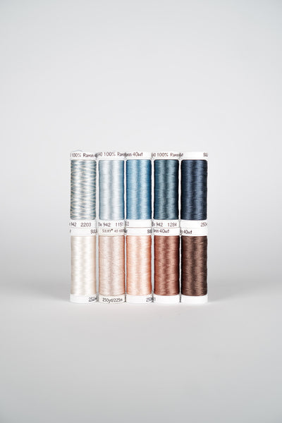 Ensemble de fils à broder « SKY &amp; SAND » (Rayon 40)