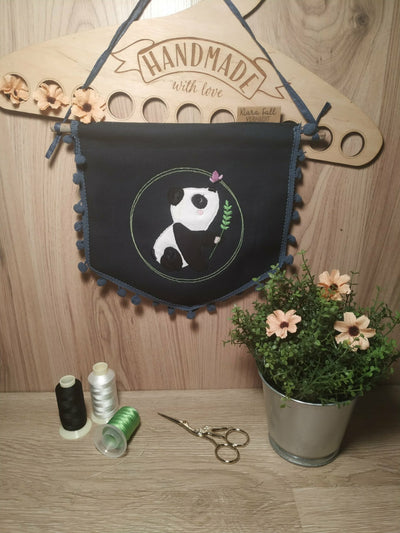 Stickdatei Panda von der Probestickerin Klara Fall Vernäht