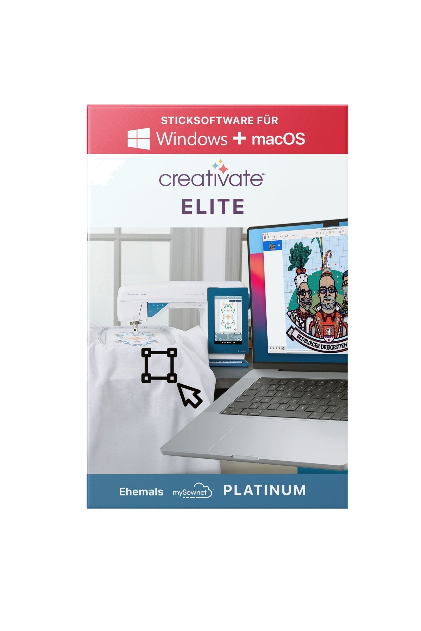 Sticksoftware creativate™ Elite (ehem. mySewnet Platinum) für  Mac & Windows embroidery software in product view
